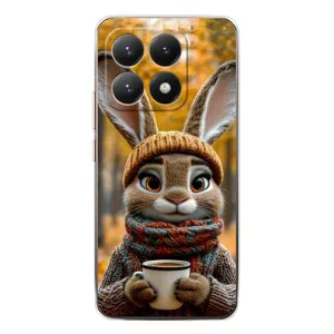 Печатный чехол «Зверята с кофе» для Xiaomi 15T (Зайчик с кофе)