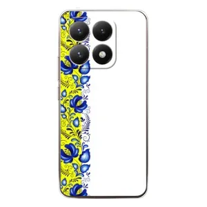 Силиконовый Чехол на Xiaomi 15T с картинкой Вышиванки (Желто-синяя вышиванка)