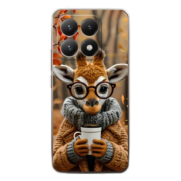 Чехол с рисунком «Жираф с кофе» для Xiaomi 15T Чехол с рисунком «Жираф с кофе» для Xiaomi 15T