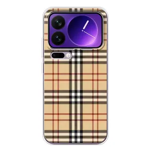 Чехол с Брендами одежды на Шяоми семнадцать Про Макс (Burberry стиль)