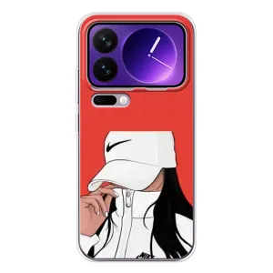 Силиконовый Чехол на Xiaomi 17 Pro Max с картинкой Стильных Девушек (Девушка Nike)