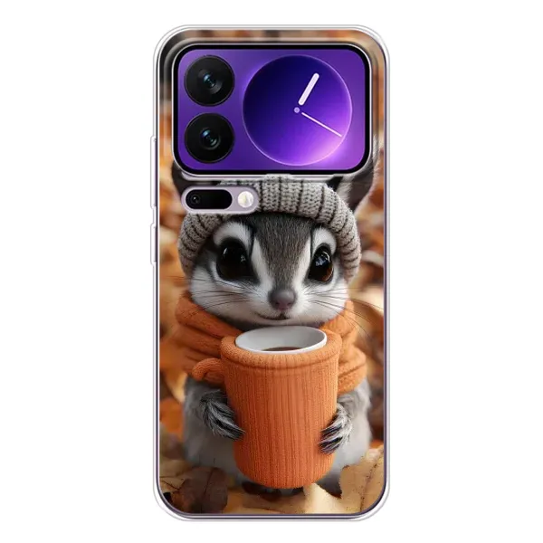 Чехол с рисунком «Грызунчик с кофе» для Xiaomi 17 Pro Max Чехол с рисунком «Грызунчик с кофе» для Xiaomi 17 Pro Max