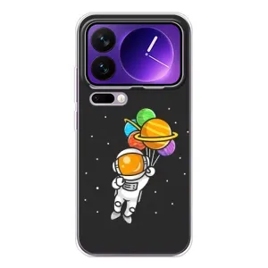 Силиконовый Чехол с принтом "Космонавты" на Xiaomi 17 Pro Max (Космонавт с шариками)