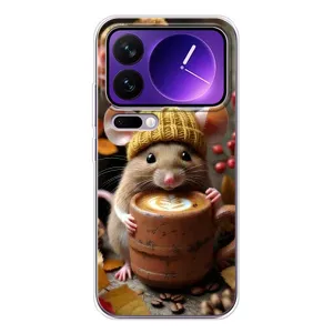 Печатный чехол «Зверята с кофе» для Xiaomi 17 Pro Max (Мышка с кофе)