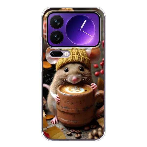 Чехол с рисунком «Мышка с кофе» для Xiaomi 17 Pro Max Чехол с рисунком «Мышка с кофе» для Xiaomi 17 Pro Max