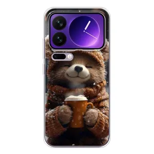 Печатный чехол «Зверята с кофе» для Xiaomi 17 Pro Max (Медвежонок с кофе)