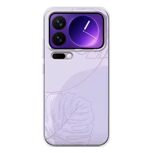 Чехол цветочный дизайн для Xiaomi 17 Pro Max (Монстера фиолетовая)