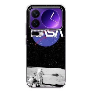 Силиконовый бампер с принтом "Наса" на Xiaomi 17 Pro Max (Nasa на луне)