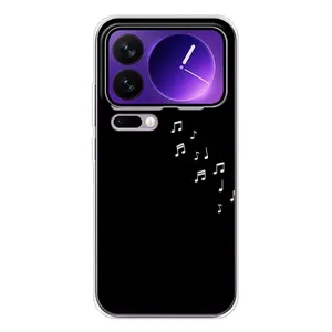 Чехол с картинками на черном фоне для Xiaomi 17 Pro Max (Ноты)
