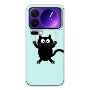 Силиконовый чехол с котиком для Xiaomi 17 Pro Max (Падающий кот)