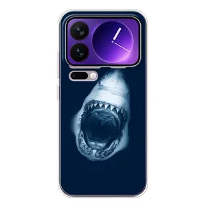 Силиконовый бампер с картинкой животных для Xiaomi 17 Pro Max (Пасть Акулы)