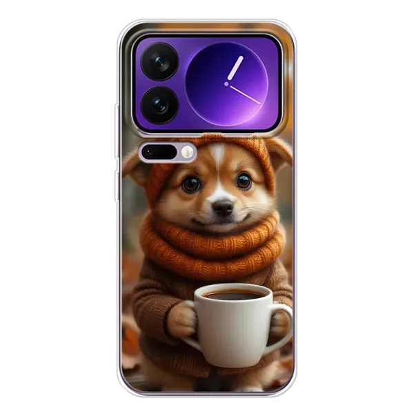 Чехол с рисунком «Собачка с кофе» для Xiaomi 17 Pro Max Чехол с рисунком «Собачка с кофе» для Xiaomi 17 Pro Max
