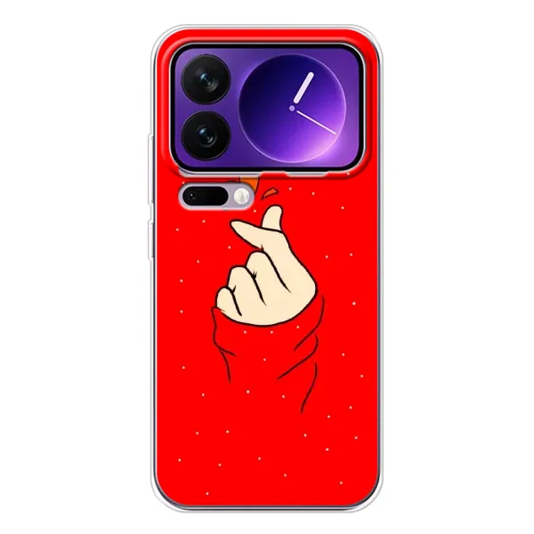 Чехол с рисунком «Сердце на красном» для Xiaomi 17 Pro Max Чехол с рисунком «Сердце на красном» для Xiaomi 17 Pro Max