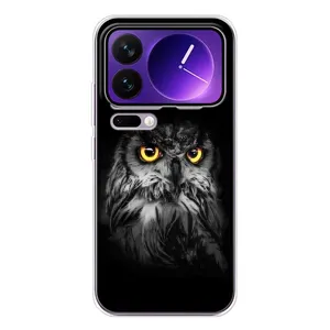 Чехлы с принтом СОВЫ для Xiaomi 17 Pro Max (Сова на чёрном)