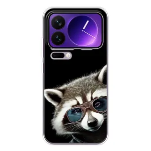 Силиконовый Чехол с Енотами на Xiaomi 17 Pro Max (Стильный Енот)
