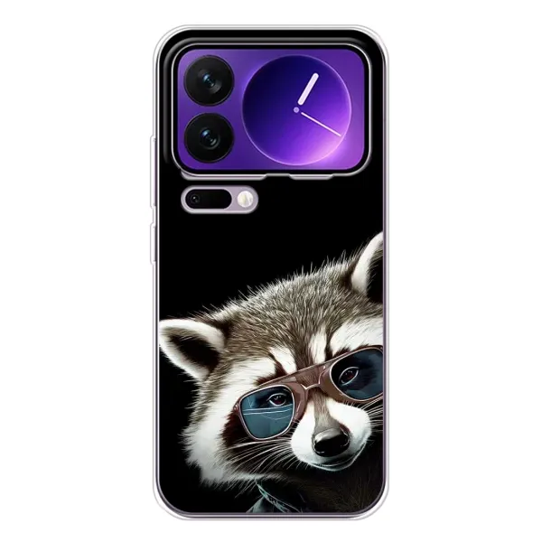 Чехол с рисунком «Стильный Енот» для Xiaomi 17 Pro Max Чехол с рисунком «Стильный Енот» для Xiaomi 17 Pro Max