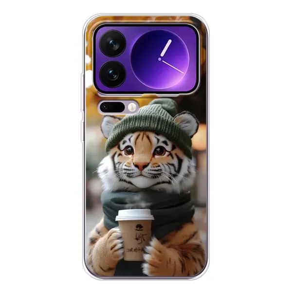 Чехол с рисунком «Тигр с кофе» для Xiaomi 17 Pro Max Чехол с рисунком «Тигр с кофе» для Xiaomi 17 Pro Max