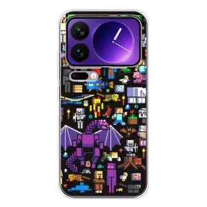 Чехол майнкрафт для Xiaomi 17 Pro Max (Все персонажи)