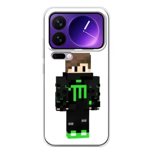 Чехлы для Xiaomi 17 Pro Max (Персонажи Майн Крафт) (Зеленый мальчик)