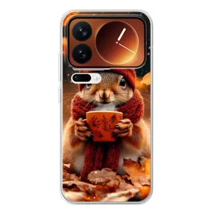 Друкований чохол 'Звірята з кавою' для Xiaomi 17 Pro (Білка з кавою)
