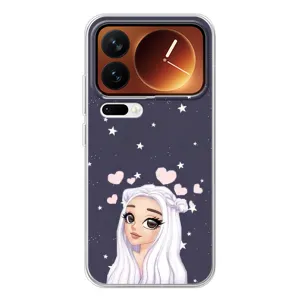 Чехол Стильные девушки на Xiaomi 17 Pro (Девушка и сердечки)