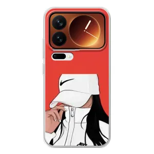 Силиконовый Чехол на Xiaomi 17 Pro с картинкой Стильных Девушек (Девушка Nike)
