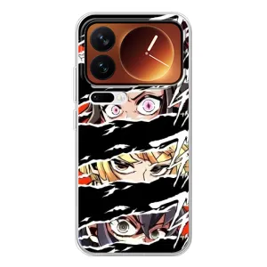 Силиконовые чехлы с глазами Anime для Ксиаоми семнадцать Про (Глаза на чорном)
