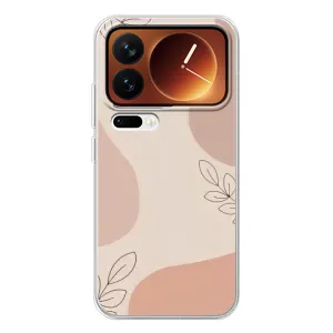 Чехол цветочный дизайн для Xiaomi 17 Pro (Коричневый фон)