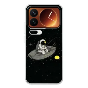 Силіконовый Чохол з принтом "Космонавти" на Xiaomi 17 Pro (Космонавт на рибалці)