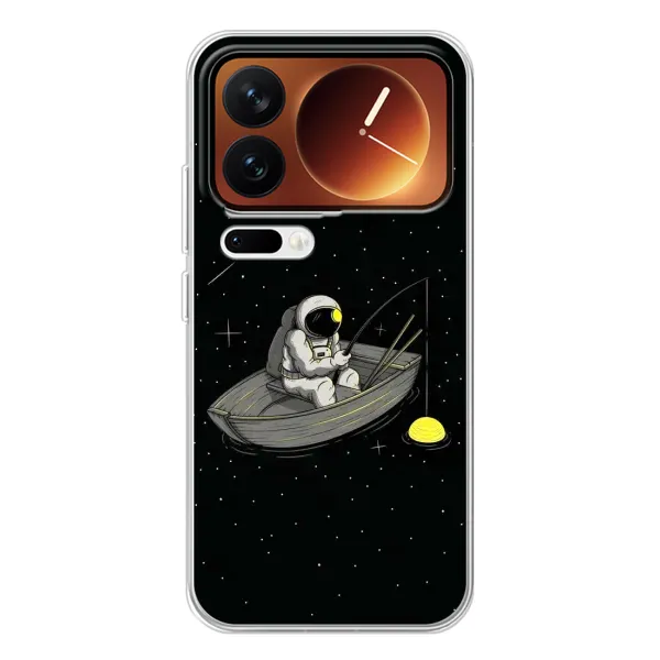 Чехол с рисунком «Космонавт на рыбалке» для Xiaomi 17 Pro