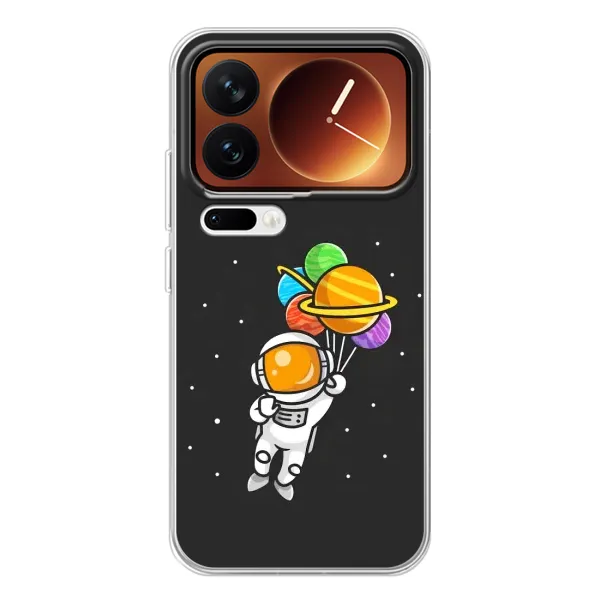 Чехол с рисунком «Космонавт с шариками» для Xiaomi 17 Pro