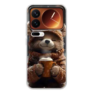 Друкований чохол 'Звірята з кавою' для Xiaomi 17 Pro (Ведмедик з кавою)