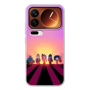 Силіконовый Чохол на Xiaomi 17 Pro з картинкою Brawl Stars (Персонажі на заході сонця)