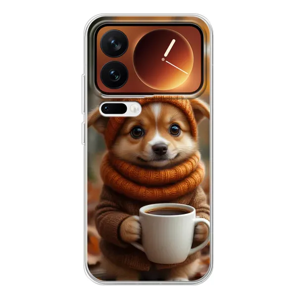 Чехол с рисунком «Собачка с кофе» для Xiaomi 17 Pro Чехол с рисунком «Собачка с кофе» для Xiaomi 17 Pro