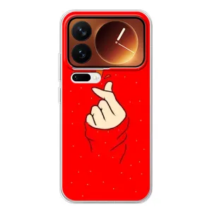 Чехлы (Знак сердечка) на Xiaomi 17 Pro (Сердце на красном)