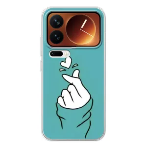 Чехлы (Знак сердечка) на Xiaomi 17 Pro (Сердечко на бирюзовом)