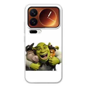 Друкований чохол з принтом Шрек для Xiaomi 17 Pro (Шрек осел і кіт)