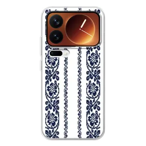 Силиконовый Чехол на Xiaomi 17 Pro с картинкой Вышиванки (Синяя вышиванка)