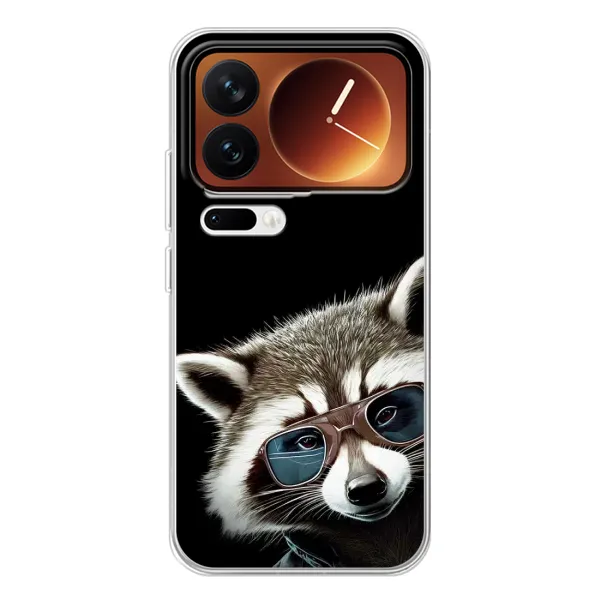 Чехол с рисунком «Стильный Енот» для Xiaomi 17 Pro Чехол с рисунком «Стильный Енот» для Xiaomi 17 Pro