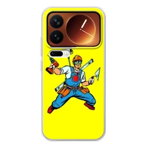 Силиконовый бампер (Работники) на Xiaomi 17 Pro (Строитель)