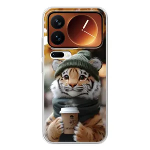 Друкований чохол 'Звірята з кавою' для Xiaomi 17 Pro (Тигр з кавою)