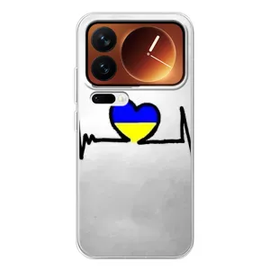 Силиконовый Чехол на Xiaomi 17 Pro (Я-Украина) (Украинская кардиограмма)