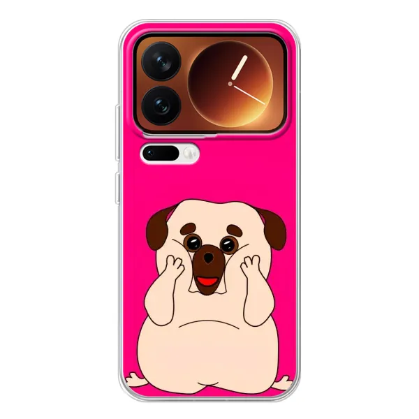 Чехол с рисунком «Веселый Мопсик» для Xiaomi 17 Pro Чехол с рисунком «Веселый Мопсик» для Xiaomi 17 Pro