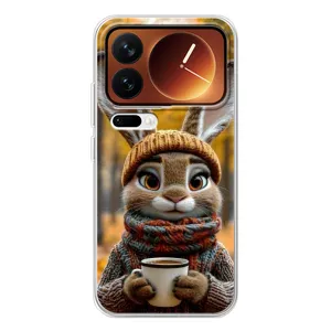 Друкований чохол 'Звірята з кавою' для Xiaomi 17 Pro (Зайчик з кавою)