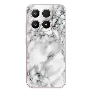 Чехол с текстурой Мрамора на Xiaomi семнадцать (Белый мрамор)