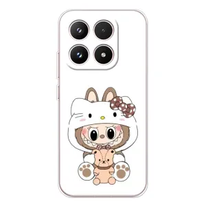 Чехол с принтом Лабубу для Xiaomi 17 (Белый Лабубу)
