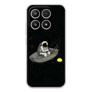 Силиконовый Чехол с принтом "Космонавты" на Xiaomi 17 (Космонавт на рыбалке)
