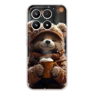 Печатный чехол «Зверята с кофе» для Xiaomi 17 (Медвежонок с кофе)