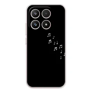 Чехол с картинками на черном фоне для Xiaomi 17 (Ноты)