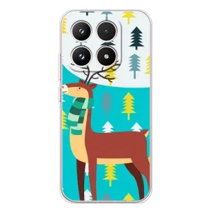 Силиконовый бампер с картинкой животных для Xiaomi 17 (Олень с шарфом)